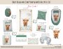 Cot Duvet Bedding Baby Highland Cow Pennygum / Eucalyptus Set