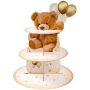 Teddy Bear 3 Tier Paper Cupcake Stand - Baby Shower Dessert Display Stand
