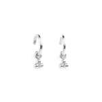 The Tres Charm Sleepers In Silver - 1.5 Cm Sleepers With Larger Charm