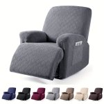 4/6/8PCS Thick Stretch Recliner Sofa Cover Three-dimensional Jacquard Fully Wrapped Recliner Sofa Cover 1/2/3/ Seater Home Recli