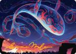 Spectacular Skywhale Art Card Gold-stamped Signature Secrets Of Strixhaven Art Series - Damaged