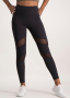 Mesh Inset Active Legging - Black - XS