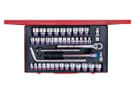 Socket Set 1 2" Metric & Sae 8-32MM 6PT 44PC