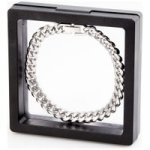 Unisex Stainless Steel Cuban Chain Bracelet In 3D Floating Frame