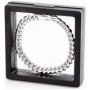 Unisex Stainless Steel Cuban Chain Bracelet In 3D Floating Frame