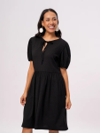 Black Midi Dress - XL Black