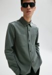 Regular Fit Scuba Overshirt - Dark Green