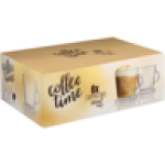 Time Cappuccino Glass Mug Set 6 Piece