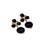 Natural Black Onyx Pumpkin Beads Women's Unique Design Stud Earrings