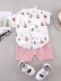 Baby Boys Stylish & Casual Outfit - Pyramid Print Shirt & Shorts Set - Kids Summer Clothes