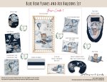 Cot Duvet Bedding Blue Bear Planes And Air Balloons Set