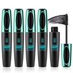4 Pack 4D Silk Fibers Lashes Mascara Waterproof Smudge-proof Thickening Mascara Exquisitely Full Thickening Softer Fuller Lashes