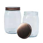 Round Jar With Gold Lid 1L