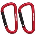 Munkees Small Carabiner Clip Keychain 2 Pack MINI Caribeener 2 Inch To 3" For Keys Aluminum Alloy Biner Lightweights For Bottle