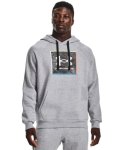 Men's Ua Rival Fleece Graphic Hoodie - Mod Gray Light Heather XXL