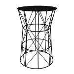 Diamond Side Table - Black Gloss Ferro Tex