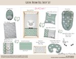 Cot Duvet Bedding Green Dream Big Sheep Set