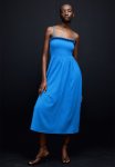 Smocked-bodice Dress - Blue