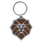Metal Key Ring - Be Strong And Courageous Brown Lion