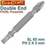 Tork Craft Phillips No. 2 & Slotted 5.0 X 65MM Double-ended T PHS0265C