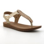 Pierre Cardin Ariella Thong Sandal - Light Gold - 8