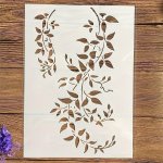 1PC Large A4 Size Vine Leaves Painting Stencil Pet Material Reusable Can Be Copied And Drawn With Paint Chalk Self Spray Paint P