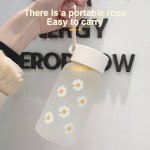 1PC Trendy Bpa-free Water Bottle With Frosted Finish And Portable Tea Cup