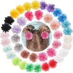 20PCS Chiffon Flower Hair Clip Teens Flower Small Hairpin Ten Colors