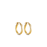 Yellow Gold Plain Square Tube Hoop Earrings