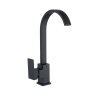 Faucet Kitchen Sink Mixer Deck Type Round - Matt Black