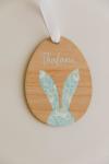 Wooden Easter Tag - Blue Bunny