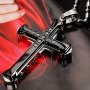 1PC Titanium Steel Cross Pendant Necklace With Zircon Inlaid For Men Classic Jewelry Holiday Gift Father's Day Gift