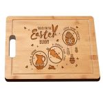 Chopping Board Spring Easter Bamboo Engraved Easter Rabbit Cutting Board