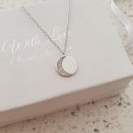 Mina 925 Sterling Silver Moon Cz Stone Necklace