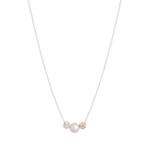Sterling Silver Pearlised & Diamante Bead Necklace