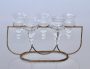 5-GLASS Vase In Iron Stand 17X29X12CM