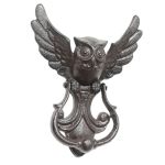 Leeqinersw Owl Door Knocker Vintage Decorative Accessory Heavy Duty Iron Construction Sturdy Exterior Door Hardware Easy To Inst