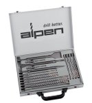 Alpen Use ALP50001 Sds Plus Drill And Chisel Set 16 Piece In Metal Carry Case