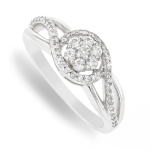 Sterling Silver Cubic Zirconia Cluster Ring