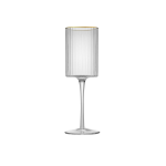 Jan - Optic White Wine With Gold Rim Set Of 2