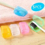 5 Pack Portable Toothbrush Covers Set Compact Travel Toothbrush Case And Holder Women's Fashionable Simple Toothbrush Storage As