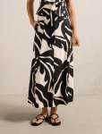 Darcy Printed Seamed Skirt - 16 Black Nusa Co-ord