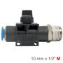 Aircraft Pu Hose Fitting Valve 10MM X 1/2"M