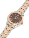 Mixed Metal Brown Watch Face Roman Numeral Watch