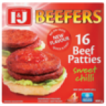 Beefers Sweet Chilli Frozen Econo Beef Burgers 800G