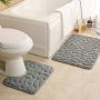 1 Set Bathroom Absorbent Floor Mat Toilet Non-slip Foot Mat Soft Thickened Floor Rug Bath Mats For Bathroom Machine Washable Bath Rug Kitchen Area