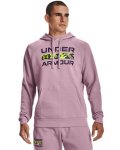 Men's Ua Rival Fleece Signature Box Hoodie - Mauve Pink Sm