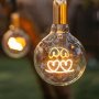Retro Edison Light Bulb G125 HEARTS Warm White LED E27 3W