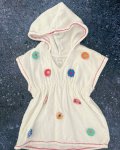 Mudpie White Flower Towel Hoodie 12 18M