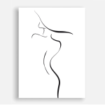 Woman Body One-line Drawing Wall Art Canvas Print 400 X 600 2